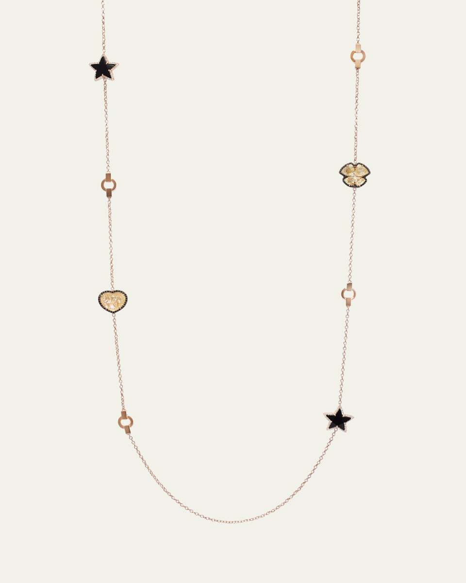 Charmed 18k Rose Gold Quartz and Diamond Necklace